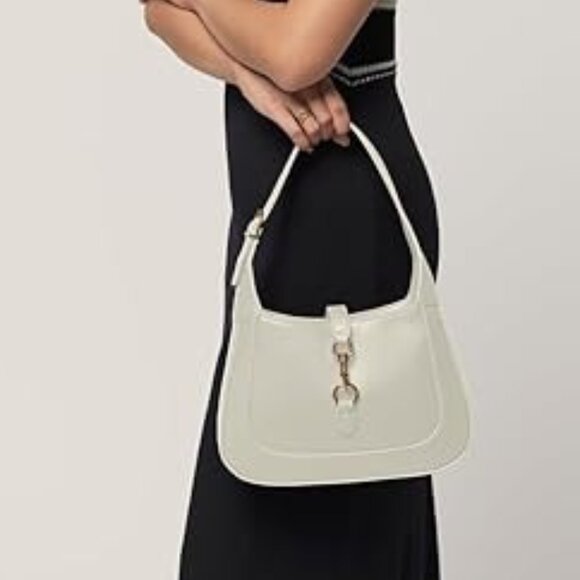 Neiman Marcus Saddle Pearl Lock 2-in-1 Convertible Shoulder & Crossbody Bag - Picture 2 of 4